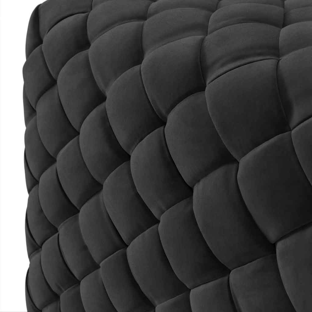 Velvet Pouffe With Metal Plinth Base Square - Colline