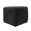 Velvet Pouffe With Metal Plinth Base Square - Colline