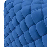 Velvet Pouffe With Metal Plinth Base Square - Colline