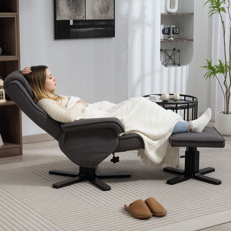 Velvet Recliner Chair 67cm Wide With Footstool - Velmora