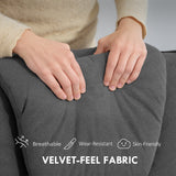 Velvet Recliner Chair 67cm Wide With Footstool - Velmora