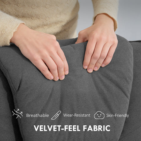 Velvet Recliner Chair 67cm Wide With Footstool - Velmora