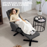 Velvet Recliner Chair 67cm Wide With Footstool - Velmora