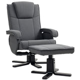 Velvet Recliner Chair 67cm Wide With Footstool - Velmora