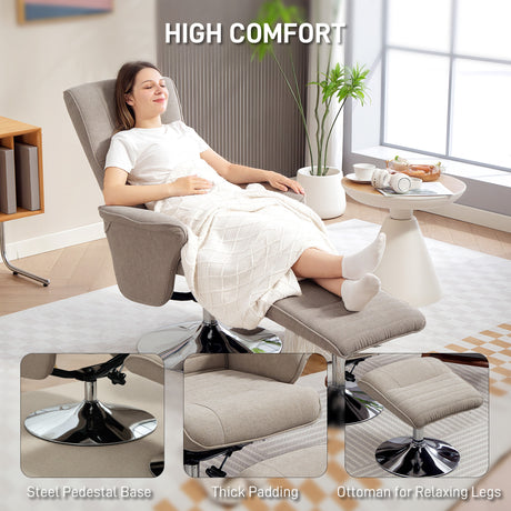 Velvet Recliner Chair 69cm Wide With Footstool - Velmora