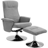Velvet Recliner Chair 69cm Wide With Footstool - Velmora