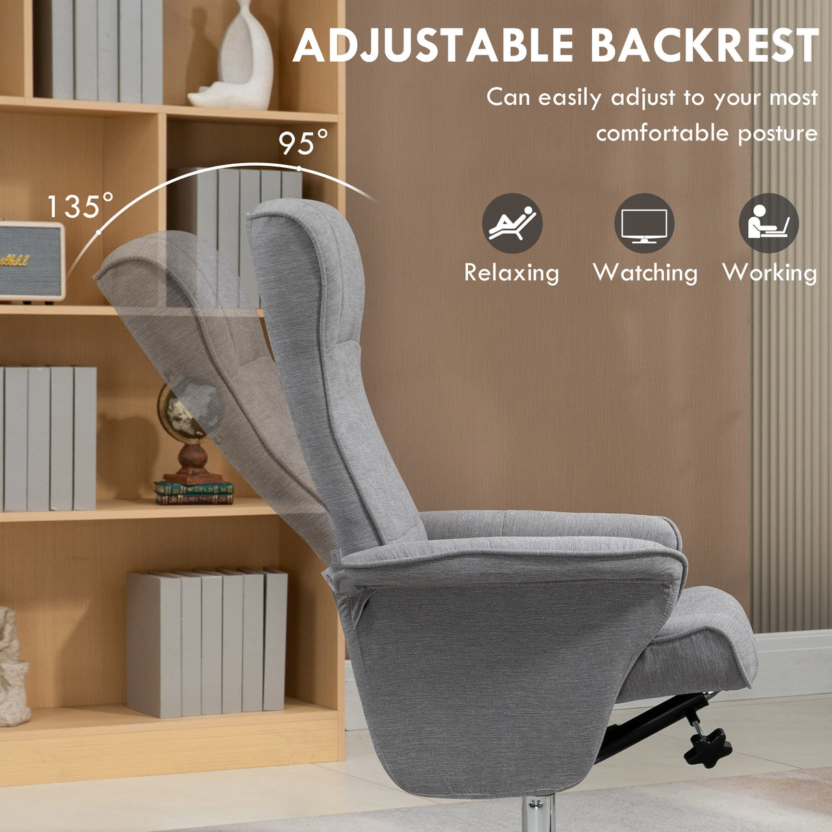 Velvet Recliner Chair 69cm Wide With Footstool - Velmora
