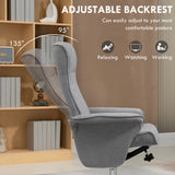 Velvet Recliner Chair 69cm Wide With Footstool - Velmora
