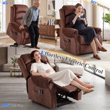 Velvet Recliner Chair 79cm Wide With Footrest - Velmora