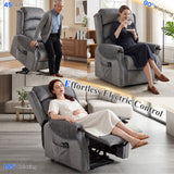 Velvet Recliner Chair 79cm Wide With Footrest - Velmora