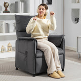Velvet Recliner Chair 80cm Wide With Footrest - Velmora