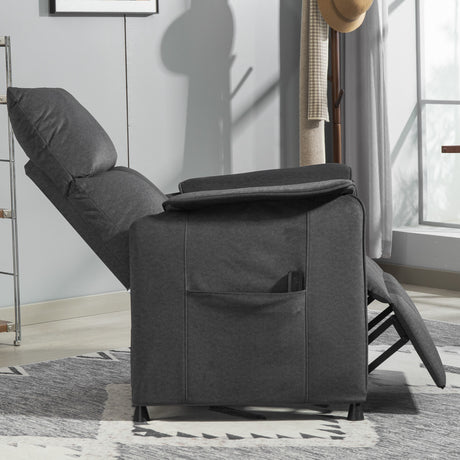Velvet Recliner Chair 80cm Wide With Footrest - Velmora