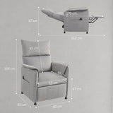 Velvet Recliner Chair 80cm Wide With Footrest - Velmora
