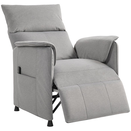 Velvet Recliner Chair 80cm Wide With Footrest - Velmora