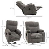 Velvet Recliner Chair 91cm Wide With Footrest - Velmora