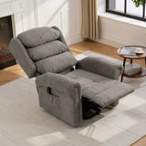 Velvet Recliner Chair 92cm Wide With Footrest - Velmora