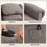 Velvet Recliner Chair 92cm Wide With Footrest - Velmora