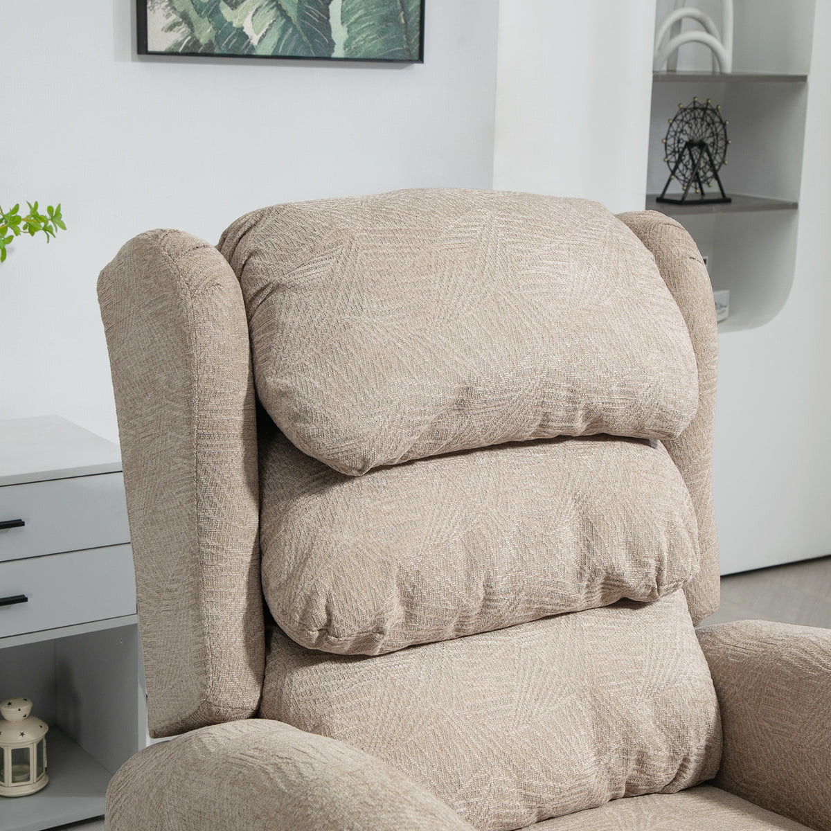 Velvet Recliner Chair 92cm Wide With Footrest - Velmora