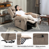 Velvet Recliner Chair 92cm Wide With Footrest - Velmora