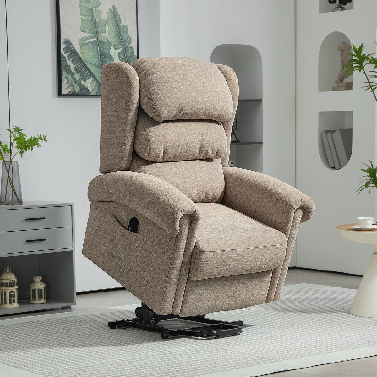 Velvet Recliner Chair 92cm Wide With Footrest - Velmora