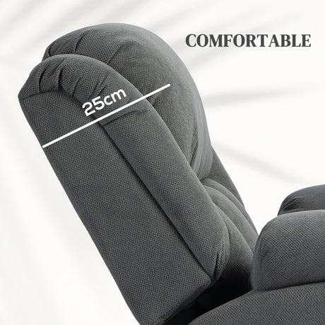 Velvet Recliner Chair 93cm Wide With Footrest - Velmora