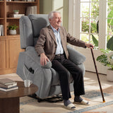 Velvet Recliner Chair 93cm Wide With Footrest - Velmora