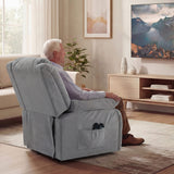 Velvet Recliner Chair 93cm Wide With Footrest - Velmora