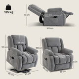 Velvet Recliner Chair 93cm Wide With Footrest - Velmora