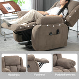 Velvet Recliner Chair 93cm Wide With Footrest - Velmora
