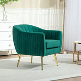 Velvet Shell Back Accent Chair 71cm Wide - Velmora