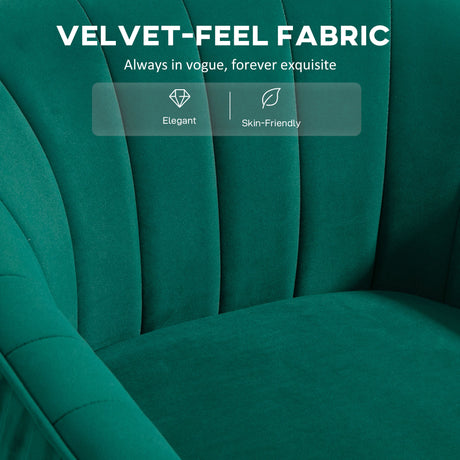 Velvet Shell Back Accent Chair 71cm Wide - Velmora