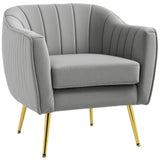 Velvet Shell Back Accent Chair 71cm Wide - Velmora