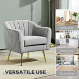 Velvet Shell Back Accent Chair 71cm Wide - Velmora
