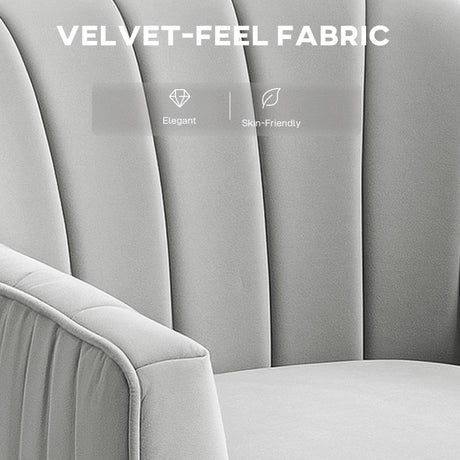 Velvet Shell Back Accent Chair 71cm Wide - Velmora