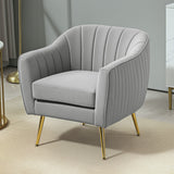Velvet Shell Back Accent Chair 71cm Wide - Velmora