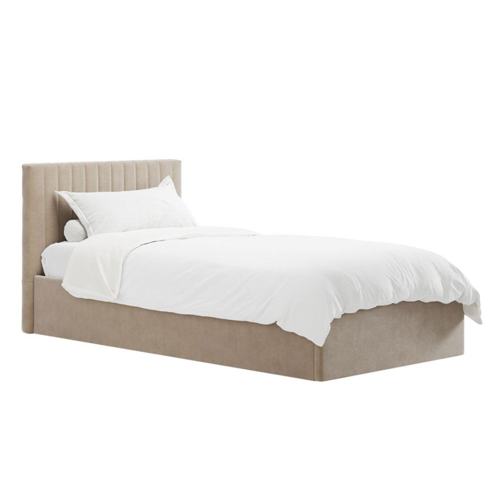 Velvet Single Ottoman Storage Bed - Berlin
