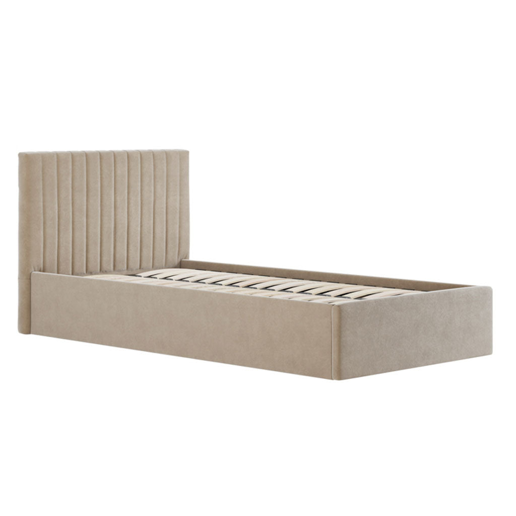 Velvet Single Ottoman Storage Bed - Berlin