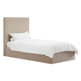 Velvet Single Ottoman Storage Bed With Tall Headboard - Berlin