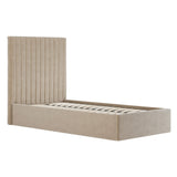 Velvet Single Ottoman Storage Bed With Tall Headboard - Berlin