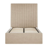 Velvet Single Ottoman Storage Bed With Tall Headboard - Berlin