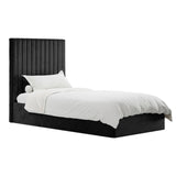 Velvet Single Ottoman Storage Bed With Tall Headboard - Berlin