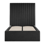 Velvet Single Ottoman Storage Bed With Tall Headboard - Berlin