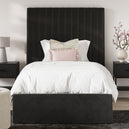 Velvet Single Ottoman Storage Bed With Tall Headboard - Berlin