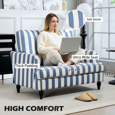 Velvet Single Sofa Armchair 115cm Wide - Velmora