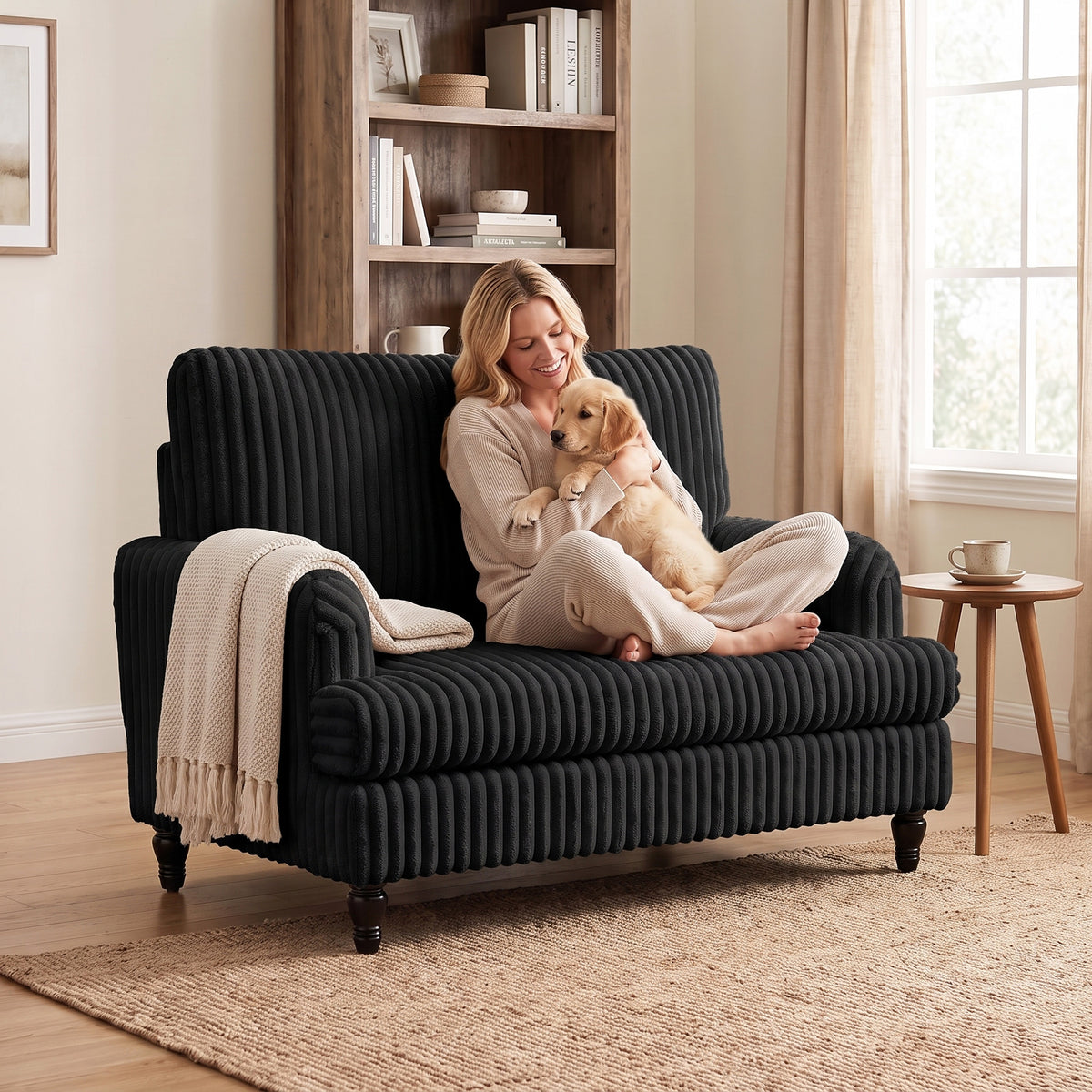 Velvet Single Sofa Armchair 115cm Wide - Velmora