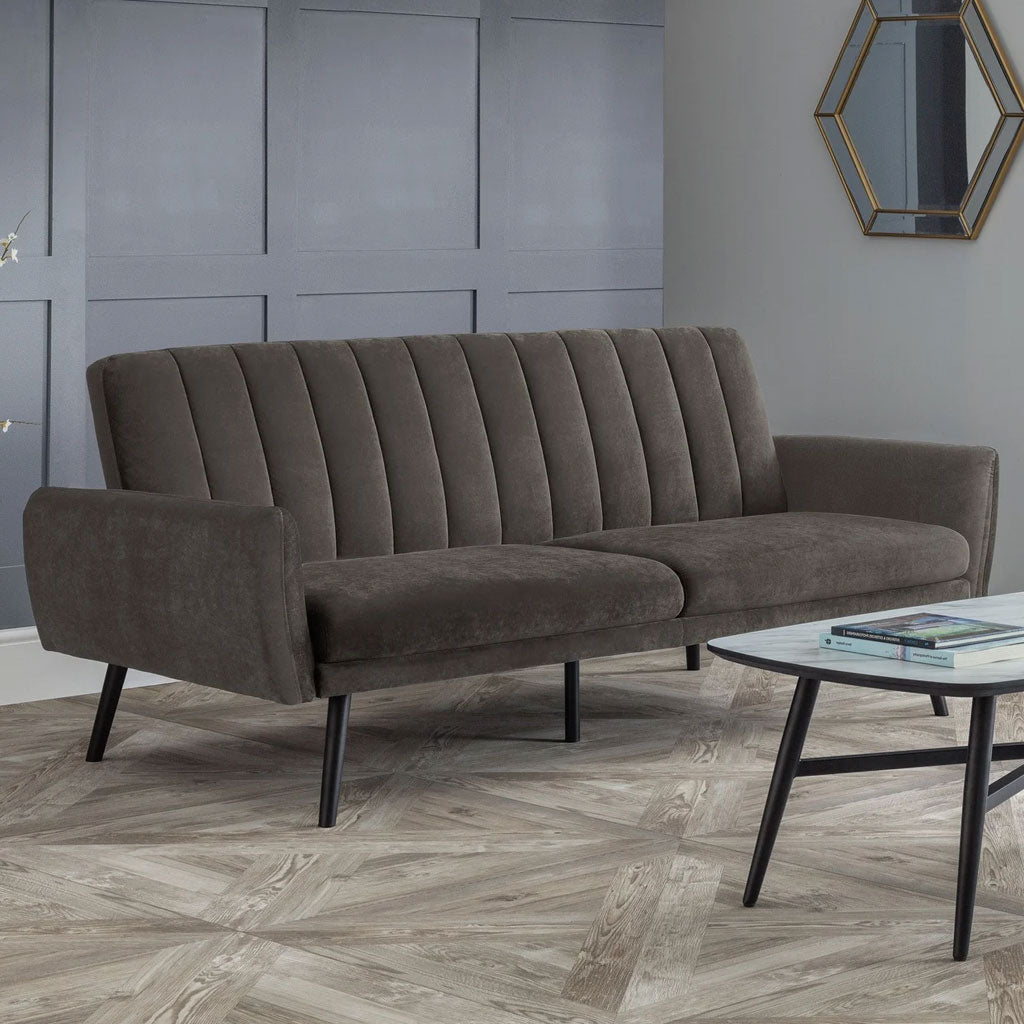 Velvet Sofa Bed 208cm Wide - Afina