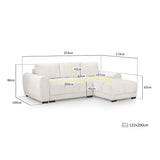 Velvet Sofa Bed Universal Corner - Azzuro