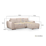 Velvet Sofa Bed Universal Corner - Azzuro