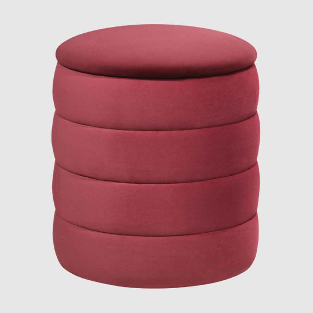 Velvet Stool 44cm Wide Round - Ripple