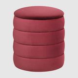 Velvet Stool 44cm Wide Round - Ripple